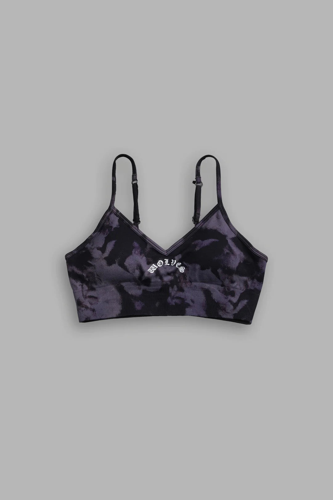 CHOPPER "EVERSON SEAMLESS" SPORTS BRA IN BIG PURPLE NIGHT MARBLE
