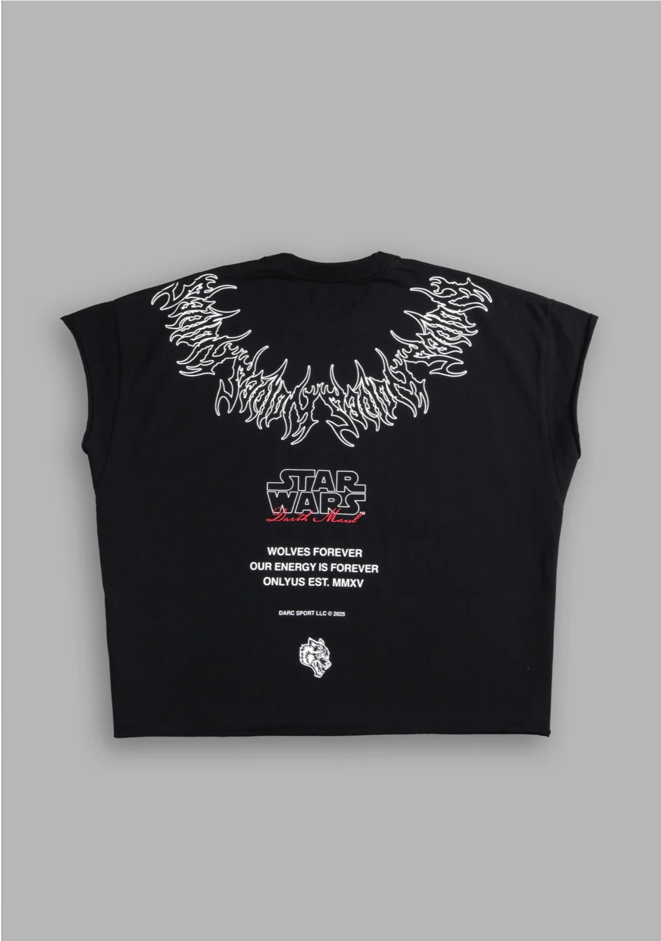 DARK APPRENTICE "GRUNGE" CUT OFF TEE IN BLACK