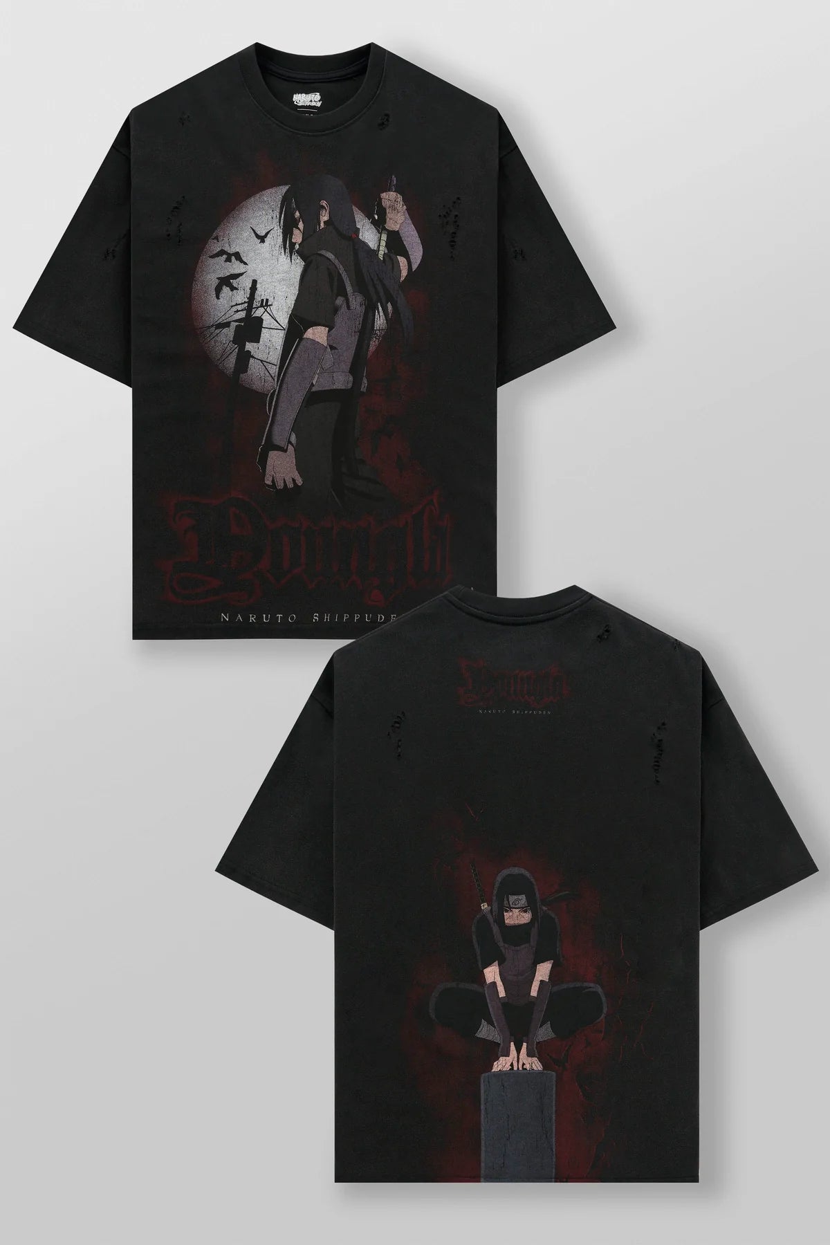 4318 - NARUTO DISTRESSED TEES Itachi