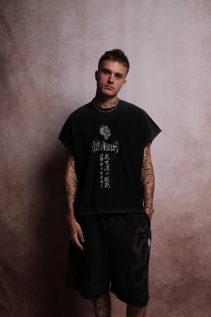 Darc Infernal Grunge Cut-Off Tee in
Black