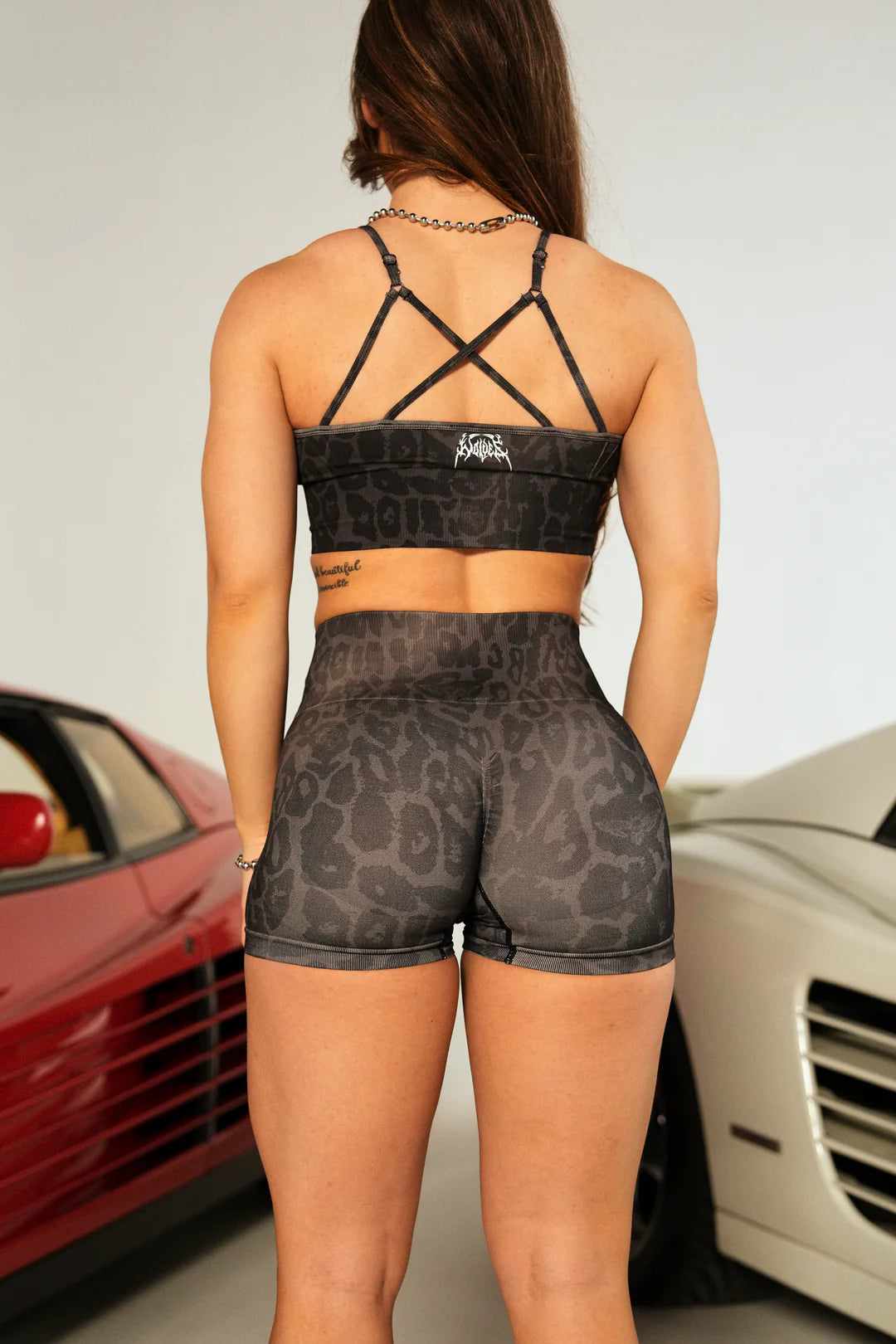 HESH V2 EVERSON SEAMLESS "SIERRA" SHORTS IN CHARCOAL LEOPARD