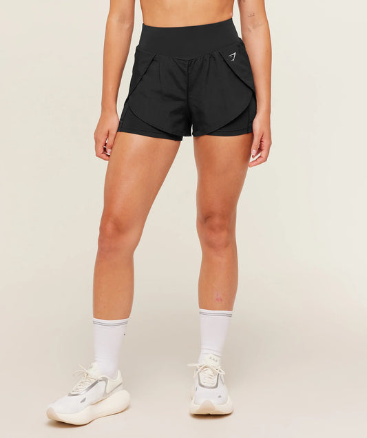 RUNNING 2-IN-1 SHORTS Black