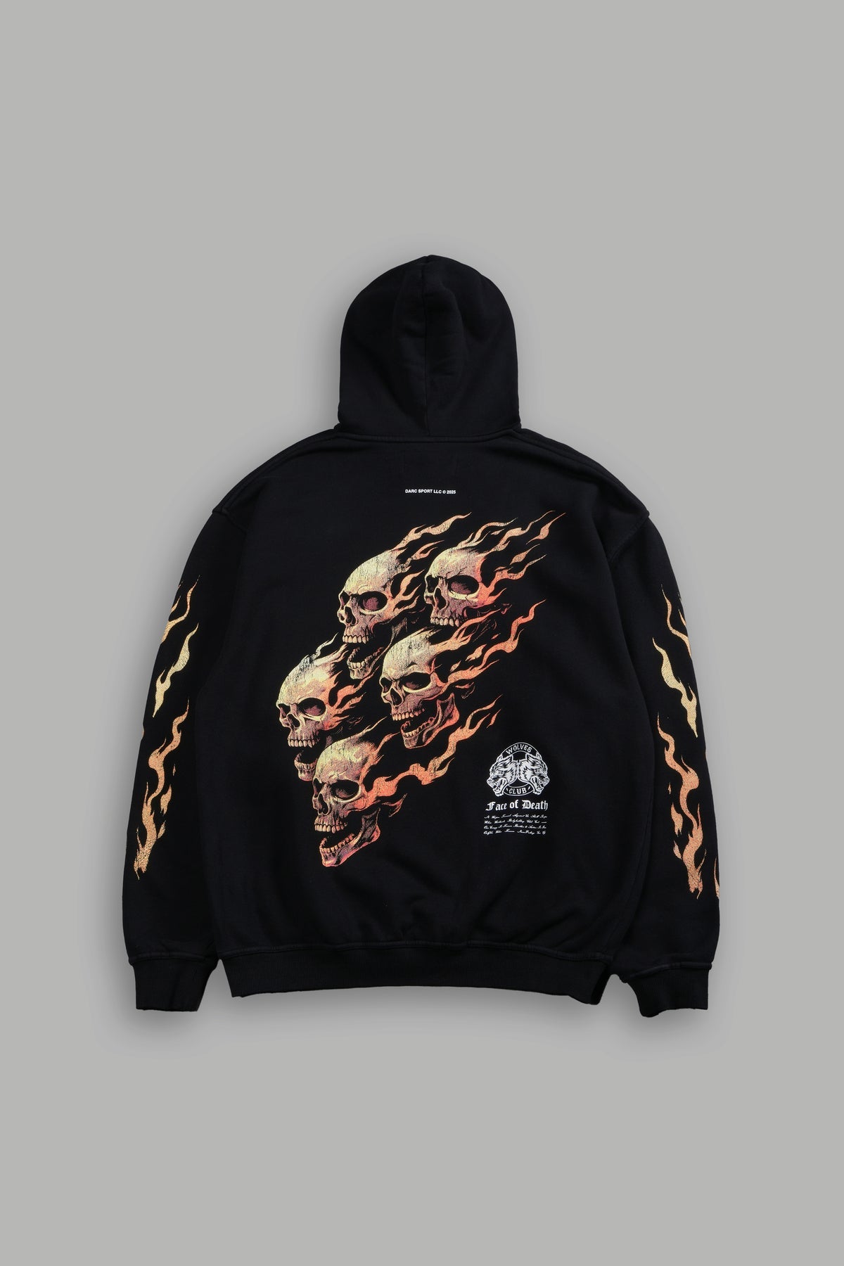 Death Face Pierce Hoodie in black