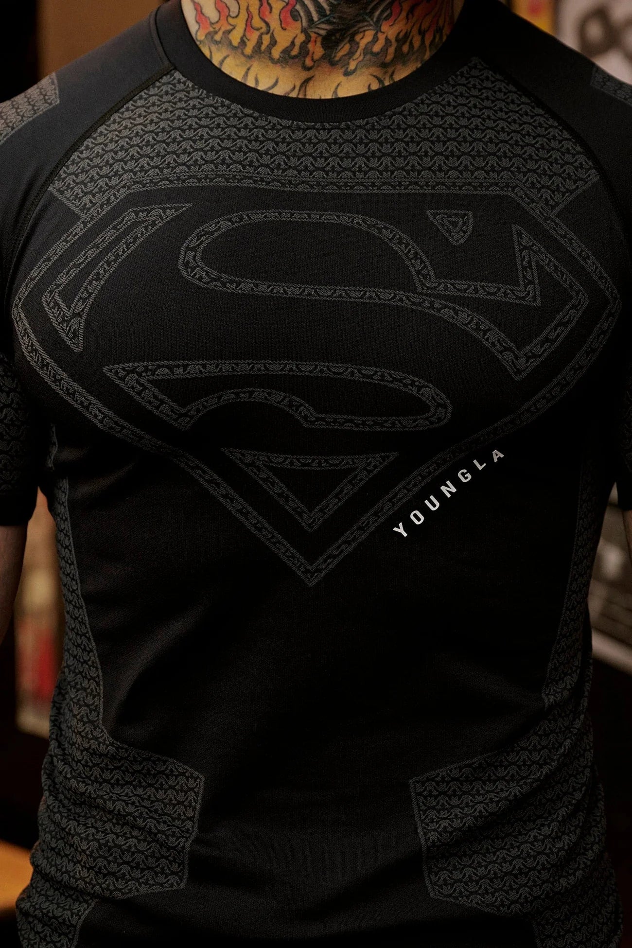4117 - Superman Compression Tees Black