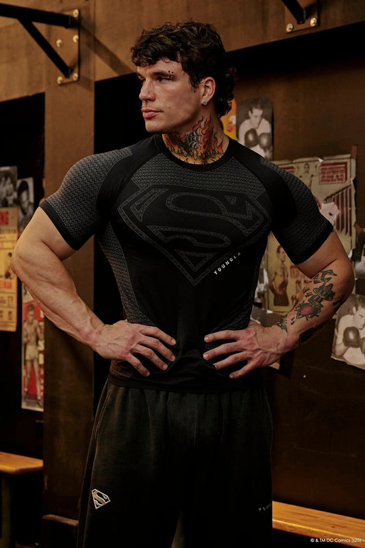 4117 - Superman Compression Tees Black